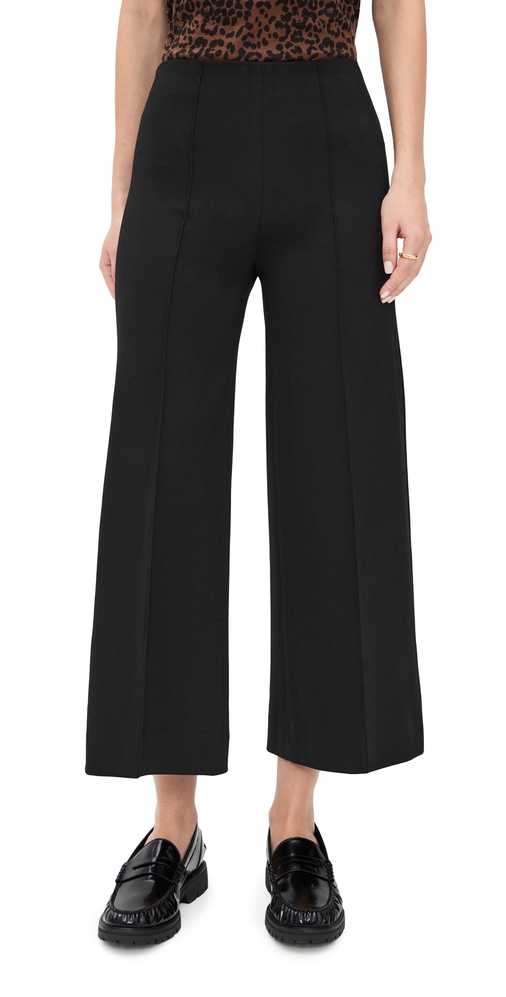 rag & bone Irina Wideleg Culotte Pants Black