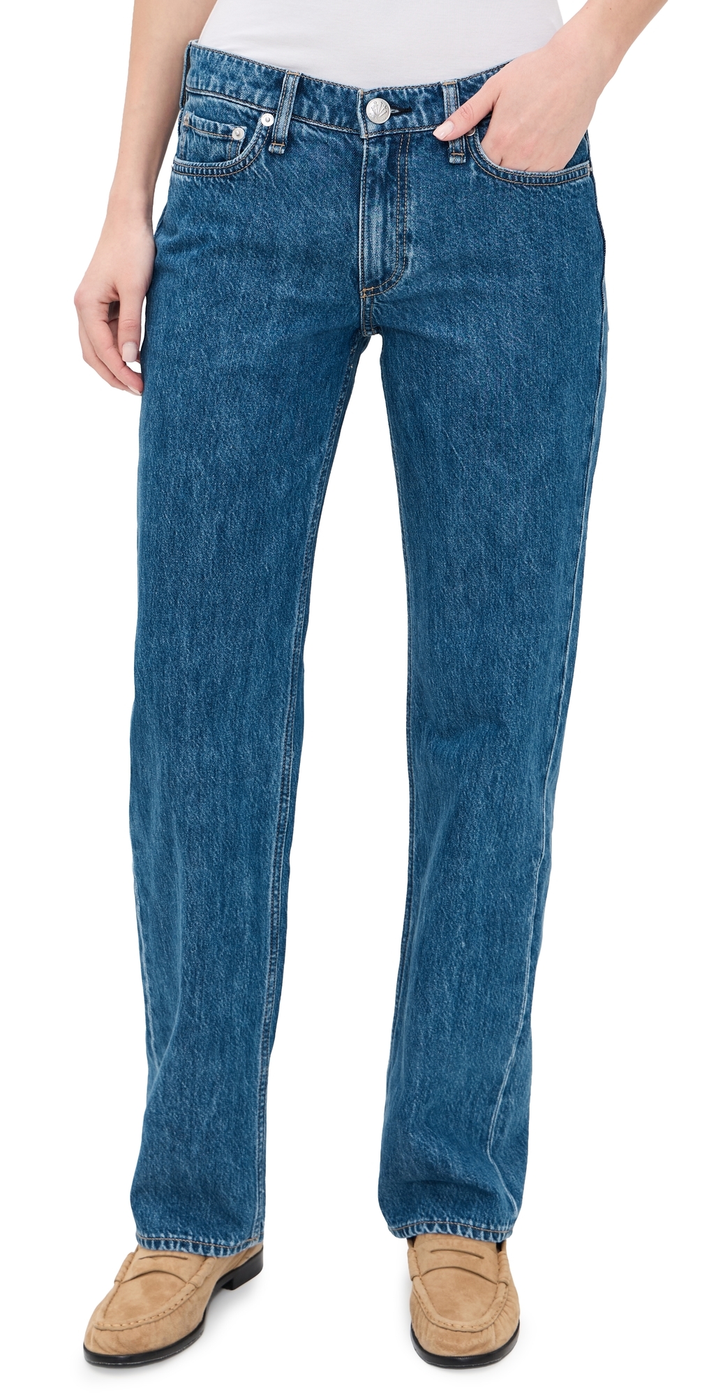 rag & bone Harlow Low-Rise Full Straight Jeans Park