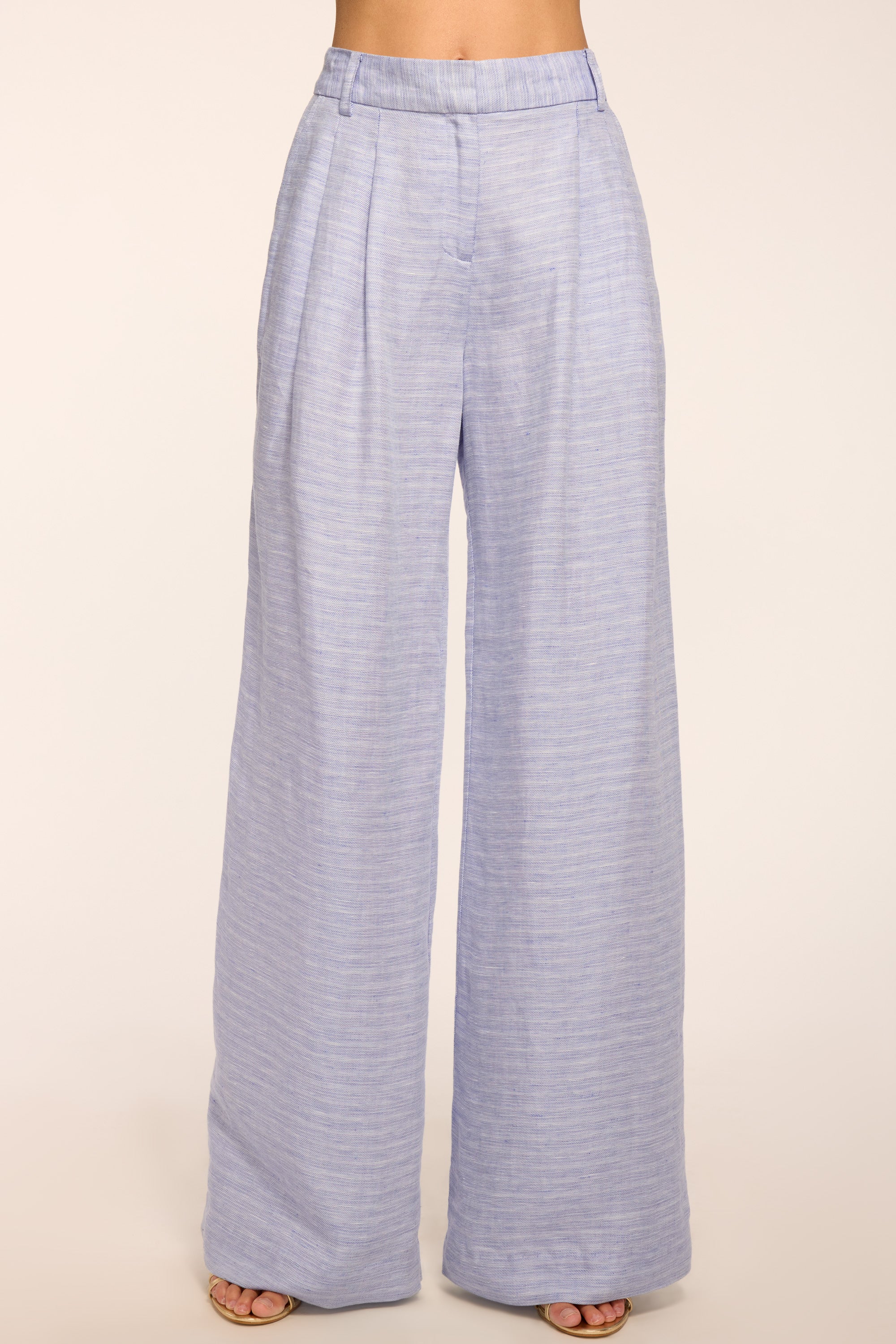Oscar Textured Linen Pant in Bazaar blue