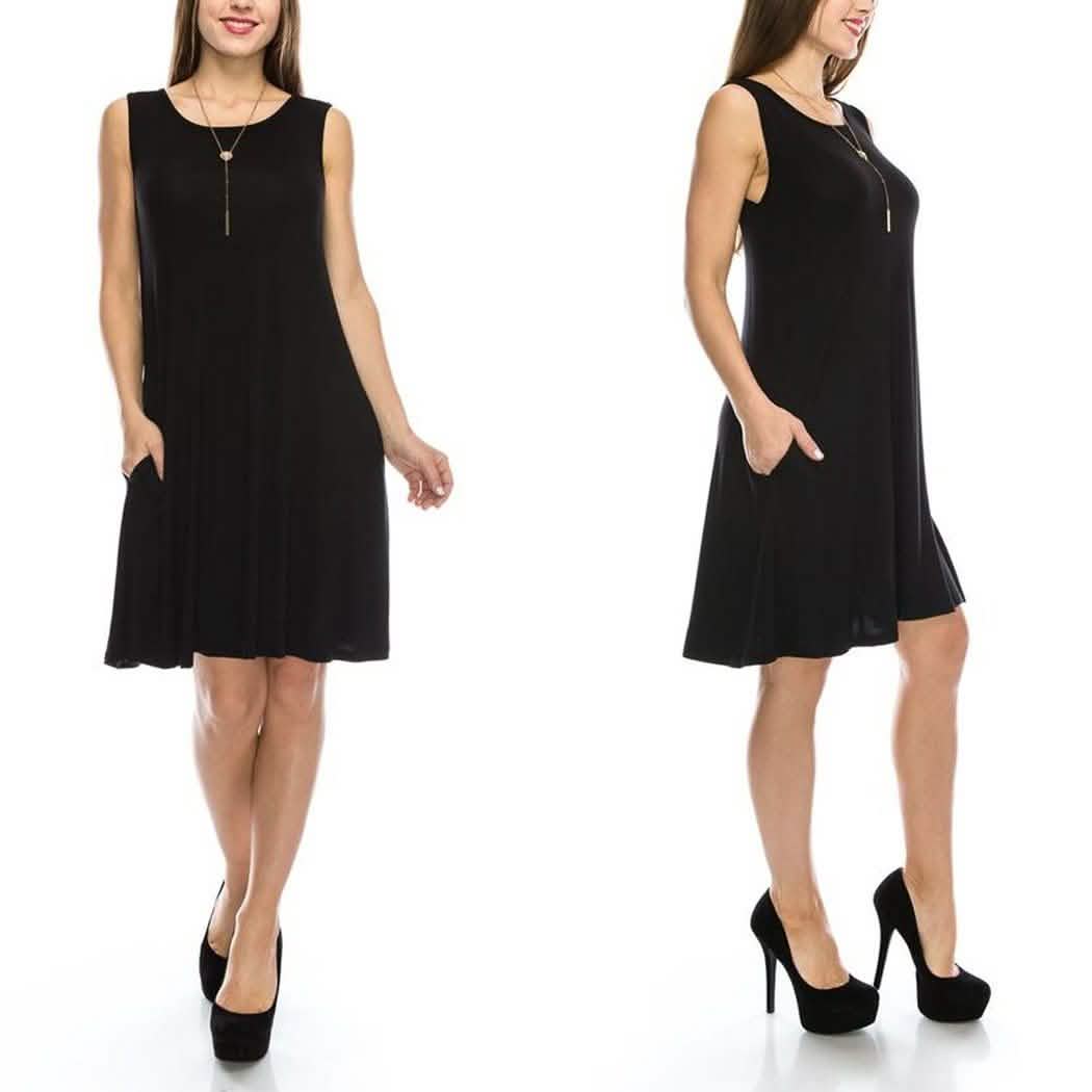 Sleeveless Tunic Dress with Pockets