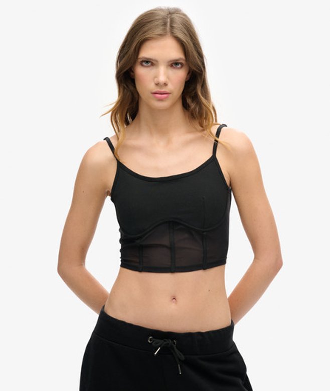 Superdry Women's Ladies Sport Tech Corset Top, Black