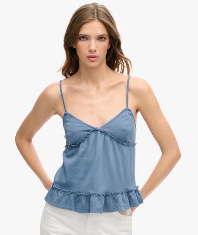 Superdry Women's Women's Tiered Jersey Cami Top Navy Mariner Navy