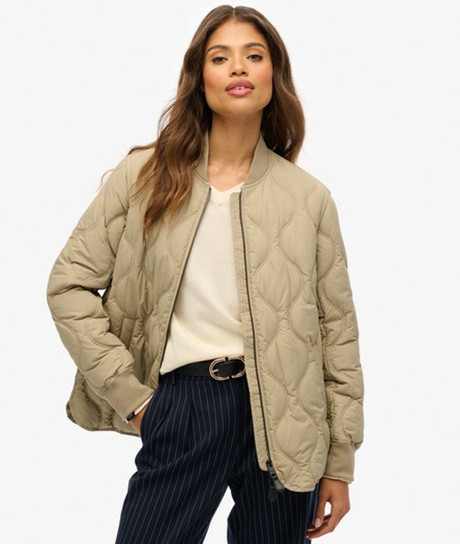 Superdry Women's Short Quilted Liner Jacket Beige