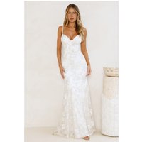 On The Silver Screen Sequin Maxi Dress Off White
