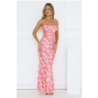 Twilight Tea Parties Satin Maxi Dress Pink