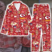 Ts Kelce Silk Pajamas Set, Go Taylors Boyfriend Pajama Sets