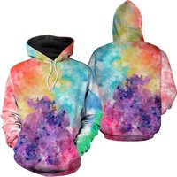 Rainbow Ice Tie Dye, Loungewear Set, Matching Hoodie And Sweatpants