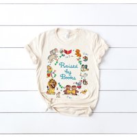 Raised By Books Golden Nostalgic Teacher shirt