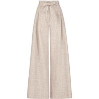 women's pants d.exterior - pure linen slippery pant - white