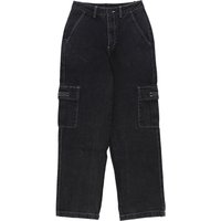 Nolan Women's Jeans Cargo Slouch Pant Black Acid Washwhite