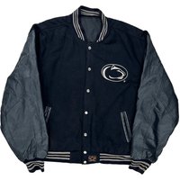 Penn State Jh Designs College Varsity Jacket - Navy Leather