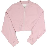 PINKO Womens Pink Bomber Jacket S Polyester Blend Plain Zip Casual Cropped