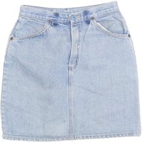 RIFLE Womens Blue Denim Straight Mini Skirt Cotton Blend Short S Button Pockets