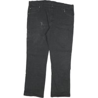 DICKIES Mens Regular Fit Black Cotton Blend Jeans W L Workwear Straight Zip