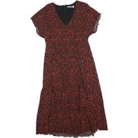 MINT VELVET Womens Rust & Black Animal Print Day Cotton Blend Dress V