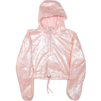 ELLESSE Metallic Cropped Womens Jacket Pink Hooded