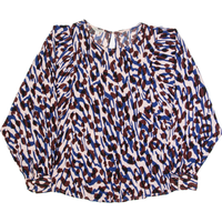 MONSOON Womens Printed Top Beige Long Sleeve Crazy Pattern