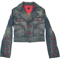 YK Phard Cropped Denim Jacket - Small Blue Cotton