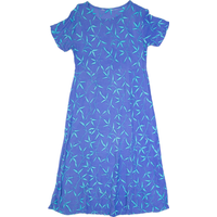 Womens Maxi Dress Blue s Crazy Pattern Short Sleeve Long