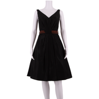 LAURA ASHLEY Womens A-Line Dress Black Sleeveless Knee Length