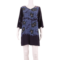 WHITE STUFF Womens Shift Dress Blue Viscose Floral Long Sleeve Knee Length