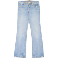 C'EST TOI Womens Jeans Blue Slim Bootcut Stone Wash W L