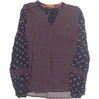 MORE&MORE Womens Printed Blouse Blue Long Sleeve Crazy Pattern