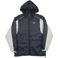 REEBOK Insulated Mens Parka Jacket Black Nylon Hooded