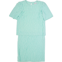 BARONE Womens Pencil Dress Blue Short Sleeve Midi