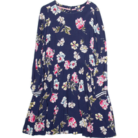 JOULES Womens Skater Dress Blue Viscose Floral Long Sleeve Knee Length