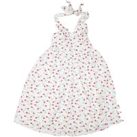 Womens White Floral Halter Midi Dress Polyester Blend Summer Casual Size