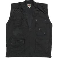 PARKLANDS Mens Black Cotton Blend Utility Jacket Mesh Panels Multi Pocket Zip