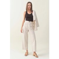 High-waist Linen Wide Pant