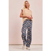 BiBi Washed Floral Print Wide Leg Jeans