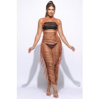 Fringe Cut Out Maxi Dress