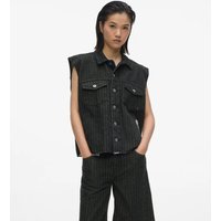 Kl Jeans - Pinstripe Denim Vest, Woman, Black, Size: Xs