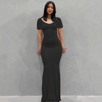 Women's Bodycon Maxi Dress Spaghetti Strap Slim Fit Lounge Dress Casual Sleeveless Dress