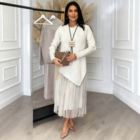 Women’s Irregular Sweater & Pleated Tank Midi Dress