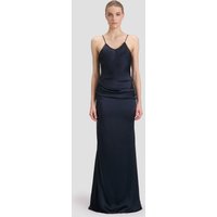 Victoria Beckham Draped Lace Dress In Midnight
