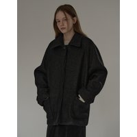 Teddy boucle half coat black