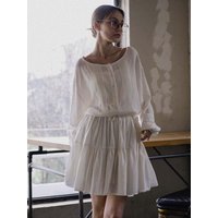 Pintuck Tiered Dress