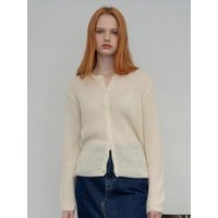 Mohair Round Knit Cardigan Light beige