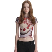 strawberry mesh top