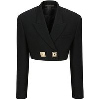 CROPPED WOOL JACKET BLACK