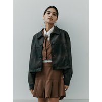 IT_Round buttons leather jacket