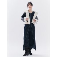 Layered Sleeveless Cotton Blend Denim Dress TMOPW
