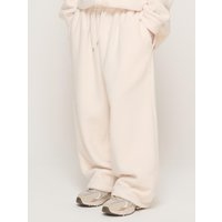 Teddy Over Fleece Wide String Pants [White]