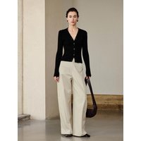 Casual Straight High-Waisted Wide Pants