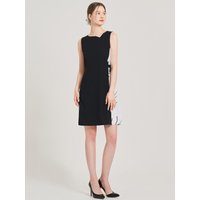 Satin Tent Sleeveless Midi Dress [Black]