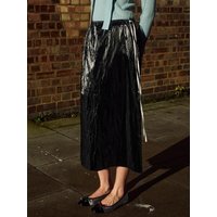 Vegan Leather H-line Elastic Waist Maxi Skirt